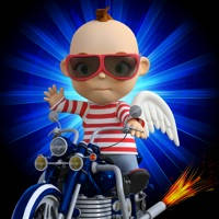 Angel Child Racing – Little chic cupid baby with motorbike