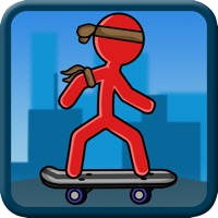 Stick-Man Skate-boarding City Sport Block Jump Stick-Man Skate-boarding City Sport Block Jump