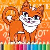 猫卡通油漆和着色书学习技能 – 趣味运动会儿童免费