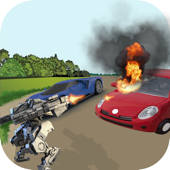 Futuristic Robot Battle : Robot Vs Car Battle