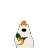 Happy Polar Bear White Sticker