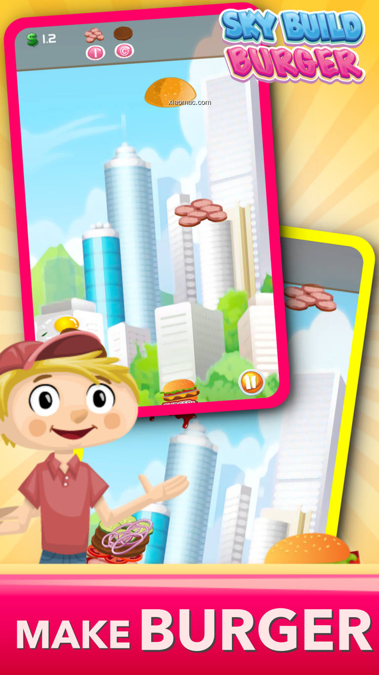 【图】Sky Build Burger Tower 2 Block Game (Free)(截图2)
