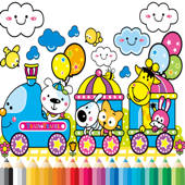 火車著色書 – 孩子的活動 火車著色書 – 孩子的活動