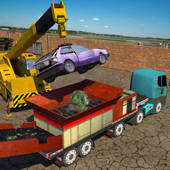 Monster Car Crusher Crane: Garbage Truck Simulator