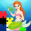 人鱼公主拼图的趣味游戏为孩子