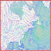 Weather Map with wind,wave height and air pressure