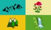 Waterfall, Mountain & Flower