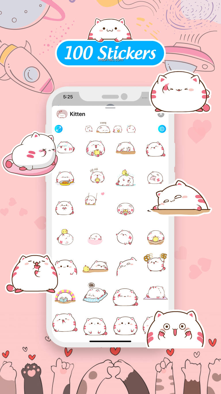 【图】Cute Chubby Kitten Stickers(截图2)