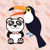 Stylish Bird Stickers Stylish Bird Stickers