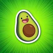 Michi Cado – Avocado Stickers Michi Cado – Avocado Stickers