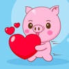Cute Piglet Love Stickers Cute Piglet Love Stickers