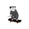 Skateboarding Opossum Stickers Skateboarding Opossum Stickers