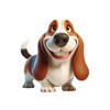 Happy Basset Hound Stickers Happy Basset Hound Stickers