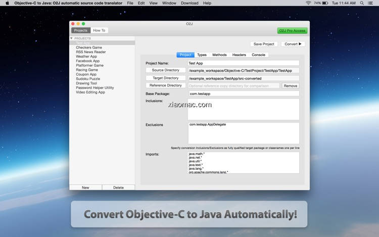【图】Objective-C to Java – O2J automatic source code translator(截图1)